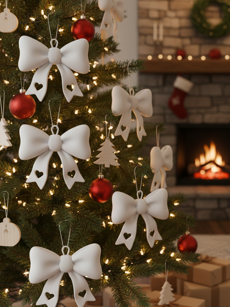 Xmas Bow decoration x 3
