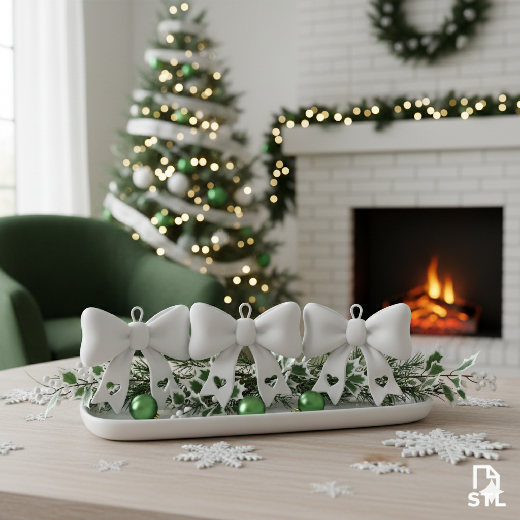 Xmas Bow decoration x 3