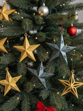 Xmas star decorations - pack of 5
