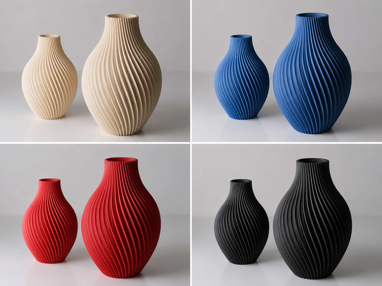 Modern Twisted Ribbed Vase
