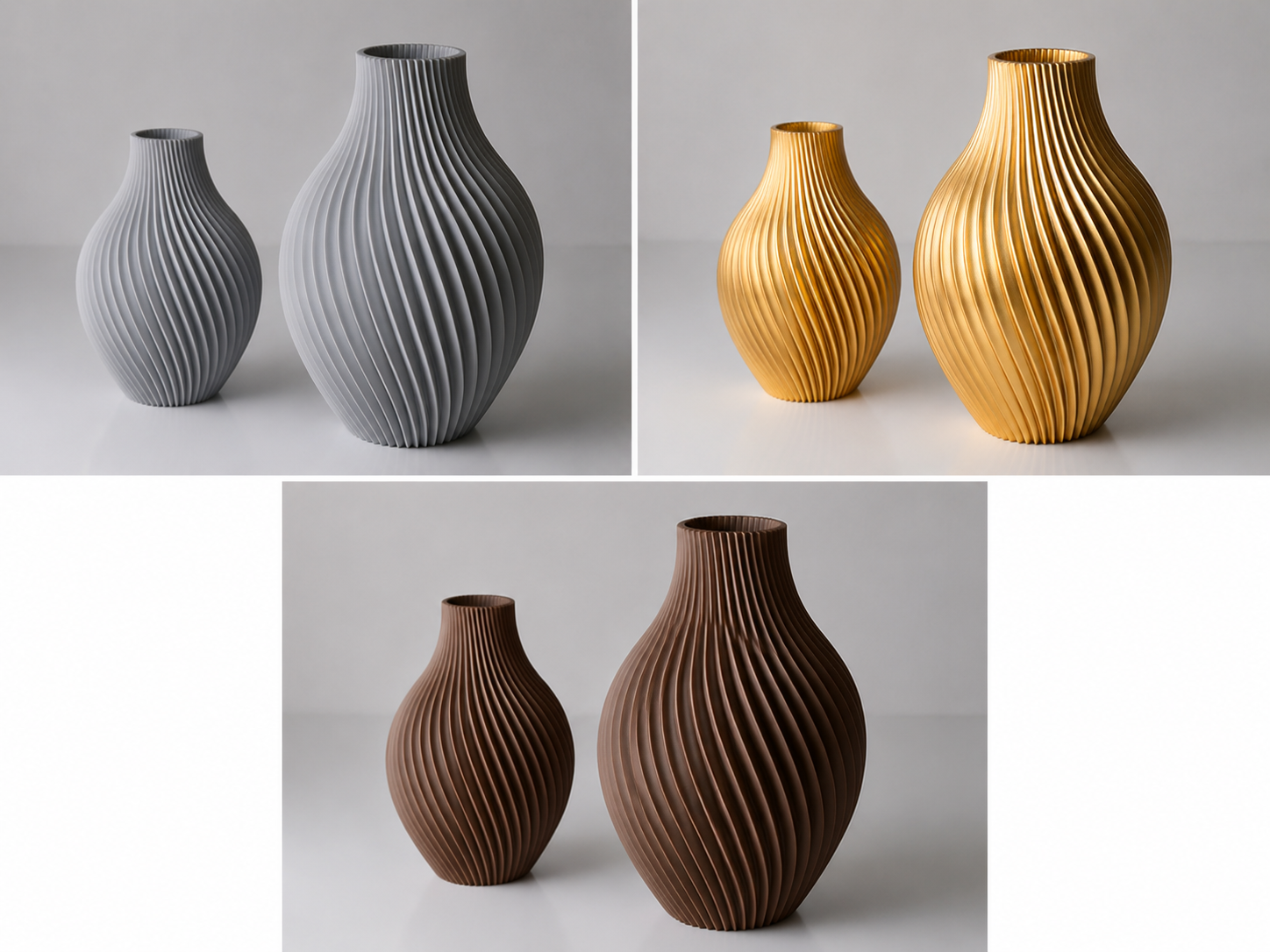 Modern Twisted Ribbed Vase