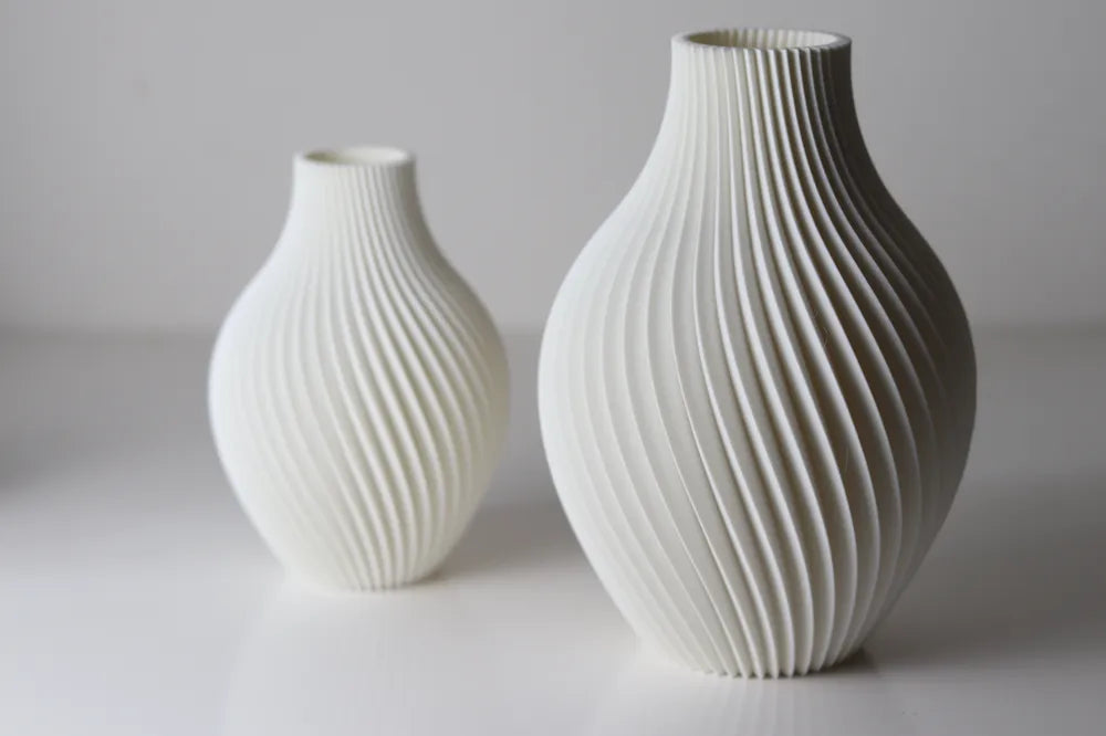 Modern Twisted Ribbed Vase