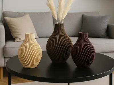 Modern Twisted Ribbed Vase