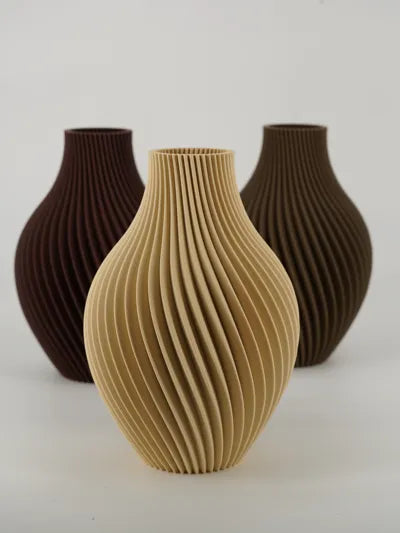 Modern Twisted Ribbed Vase